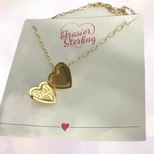 Photo FRASIER STERLING Love You Locket Chain Necklace Charm Romantic Memory Gift